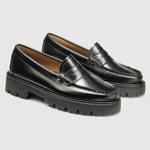 G.H. Bass Whitney Super Lug Chunky Loafer, Womens size 9.5 in black